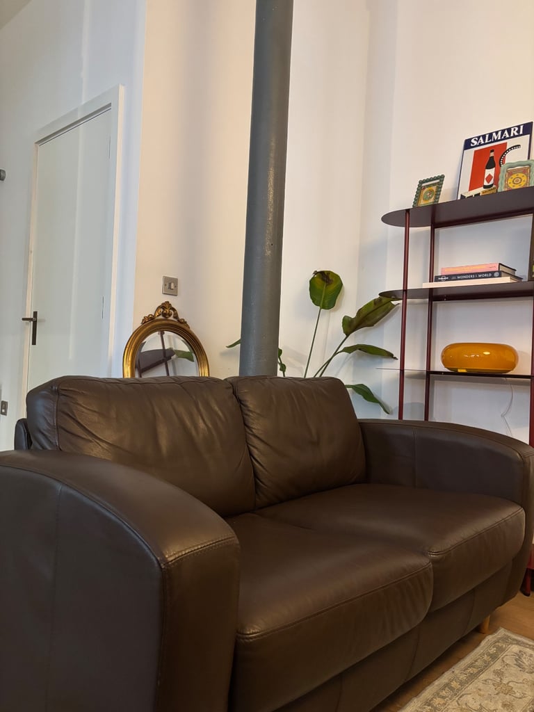 2 brown leather sofas - perfect condition