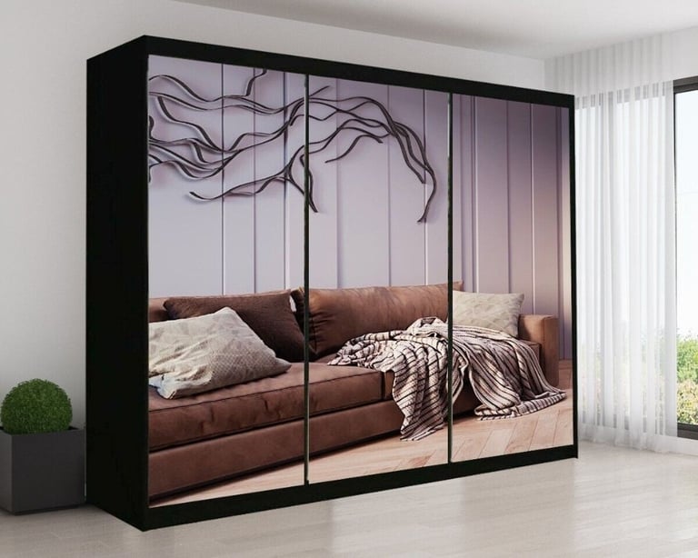 SALE ON Brand New 3/2 Doors Sliding Wardrobe Matte Finish with Mirrors in 6 diff Sizes