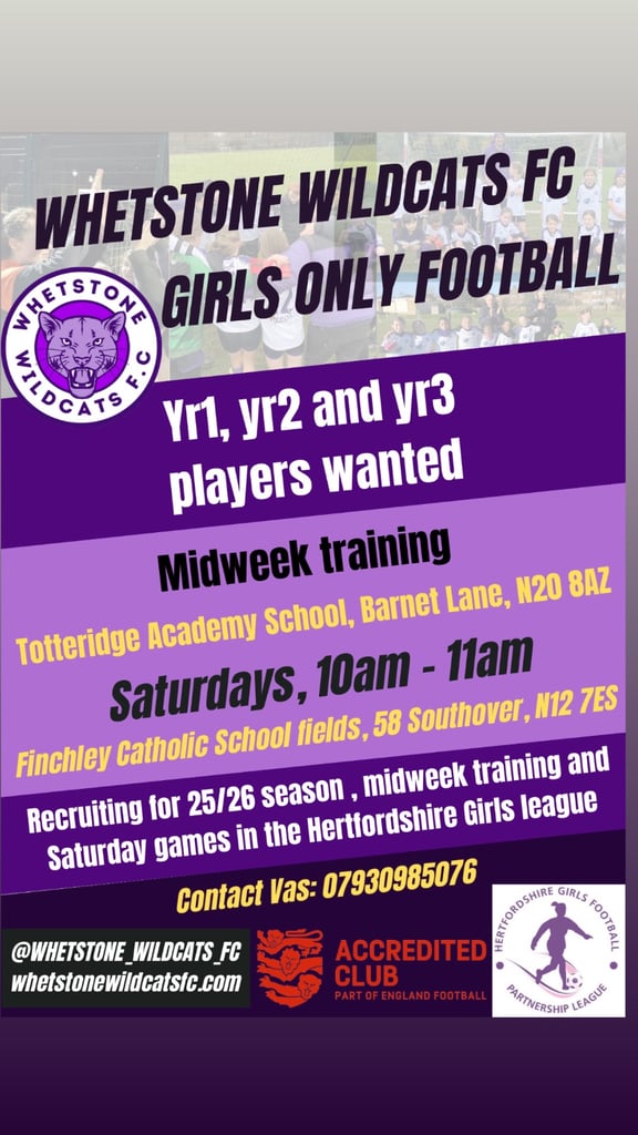 Whetstone Wildcats FC - Girls/Ladies ONLY football club