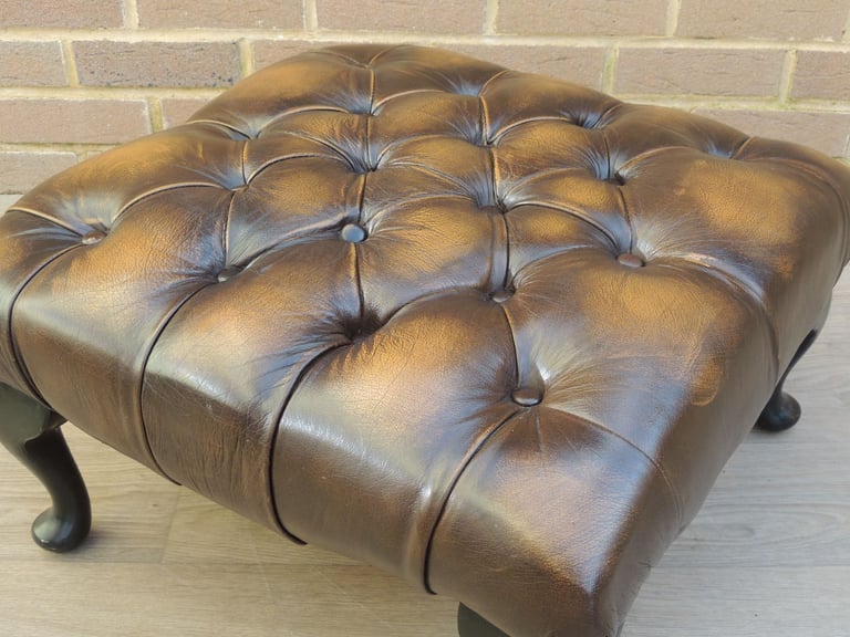 Chesterfield Whiskey Brown Footstool (UK Delivery)