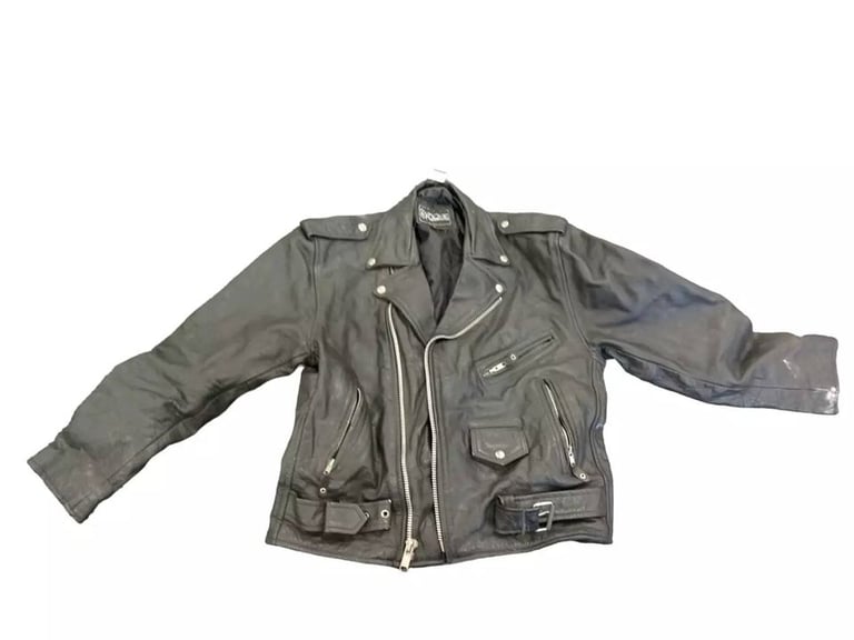 VINTAGE KOOKIE Leather Biker Jacket UK Size 14 Sportswear Pre-loved