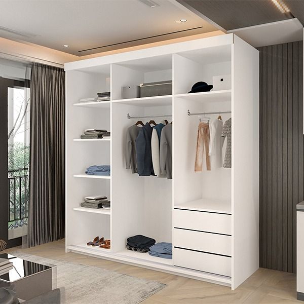 GUARANTEED PRICE- BRAND NEW 2 3 DOOR GERMAN SLIDING TWO THREE DOOR WARDROBE IN 4 COLORS *