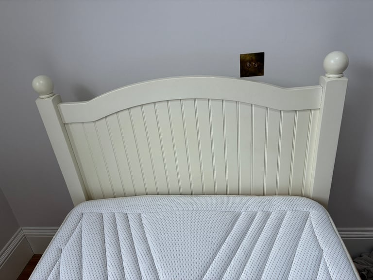 Single White Bed Frame with Mattress