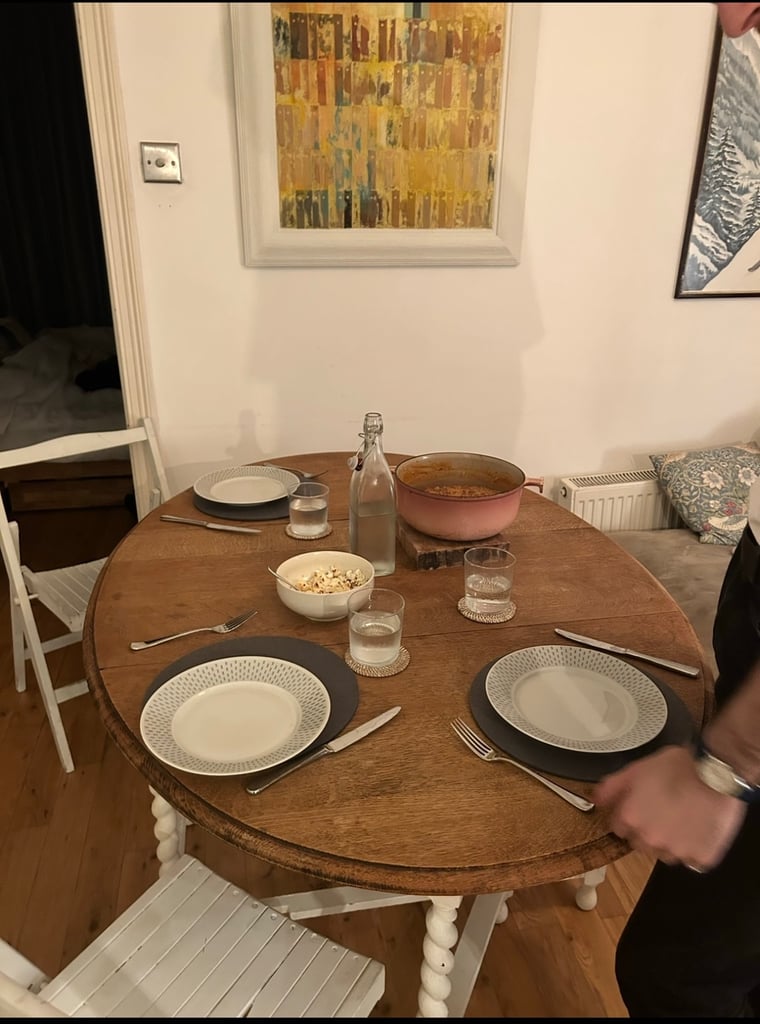 Vintage Drop-Leaf Wooden Dining Table with Barley Twist Legs | in Forest Hill, London | Gumtree