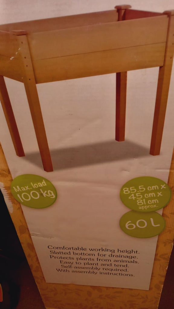 Unopened Wooden Raised Planter