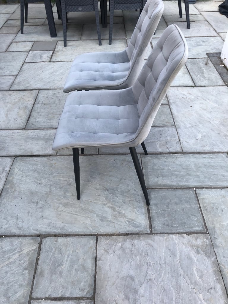 Grey Suede kitchen chairs 
