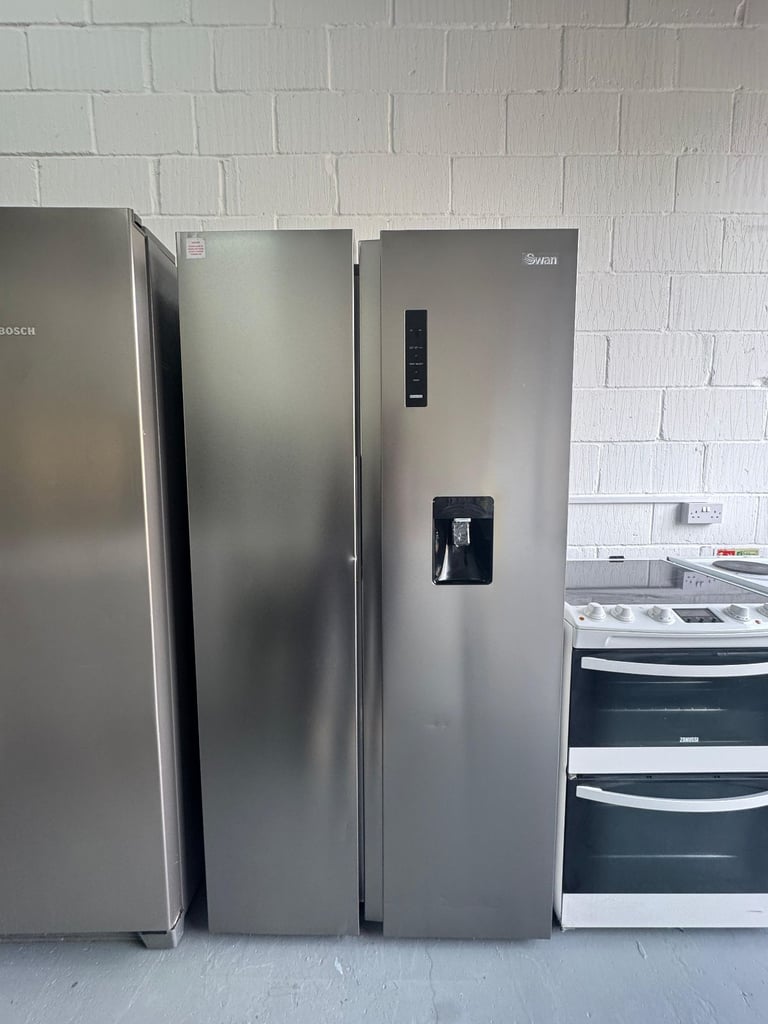 image for Swan American Style Fridge Freezer – 553L Inox - Free Same Day Delivery