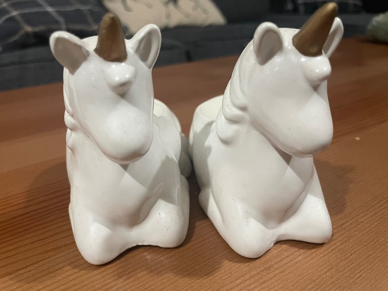 2 Unicorn Candle Holders 
