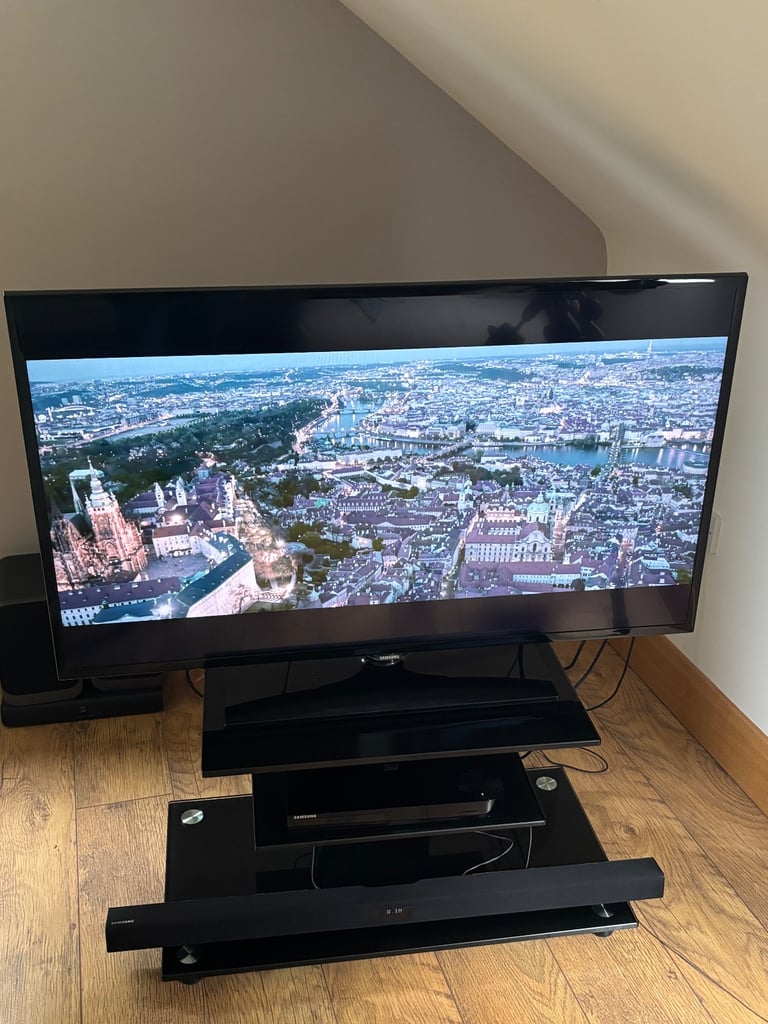 SOLD  - Samsung 46” Smart TV with BluRay Player and matching Samsung Soundbar with Subwoofer.