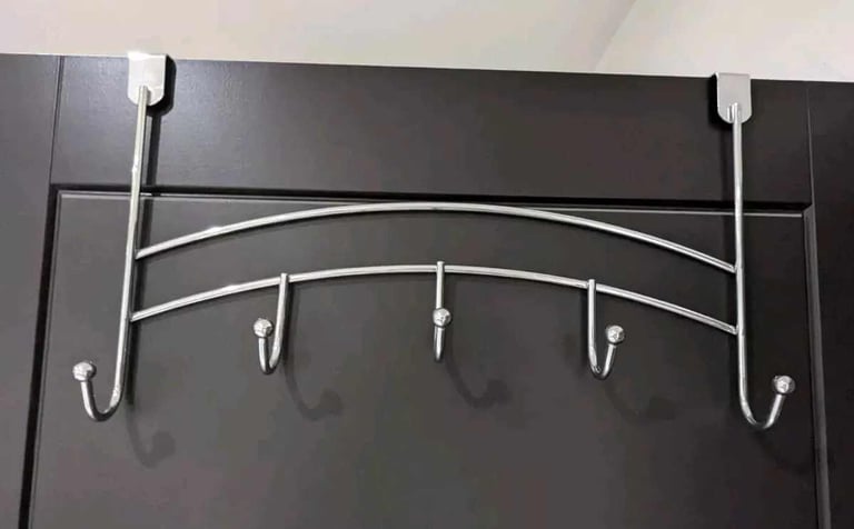 Over The Door Hanger 5 Hooks Clothes Coat Jacket Rack Towel Holder