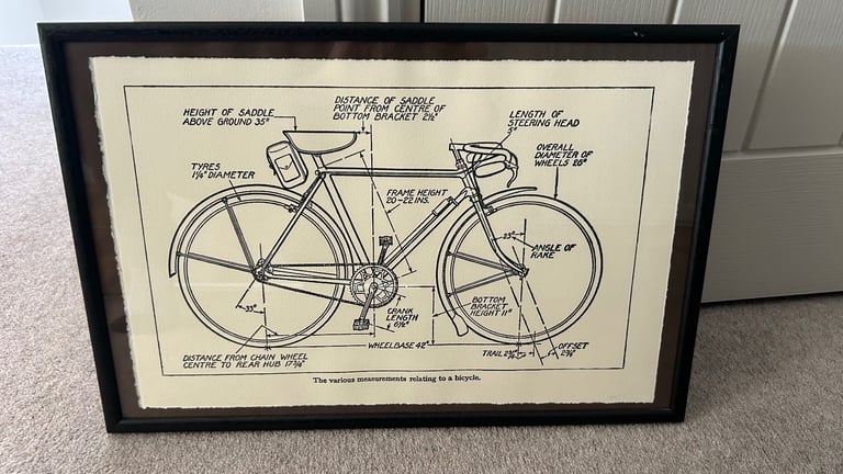 image for Framed Anatomy of A Bicycle