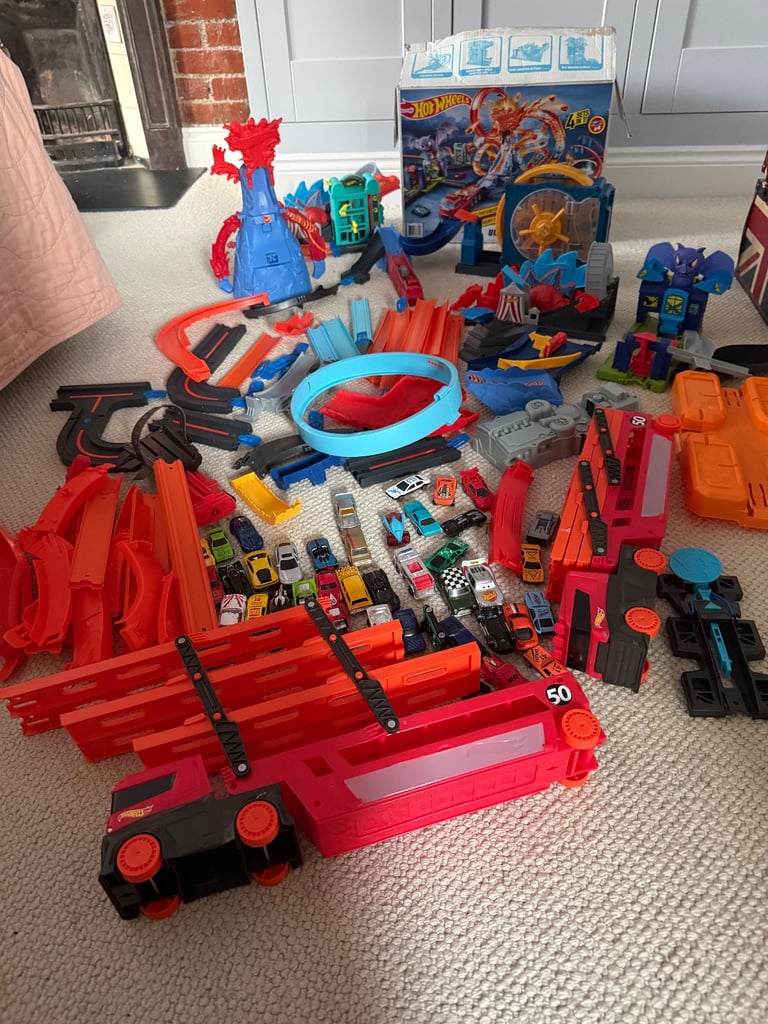 image for Hot wheels bundle with loads of cars and accessories 