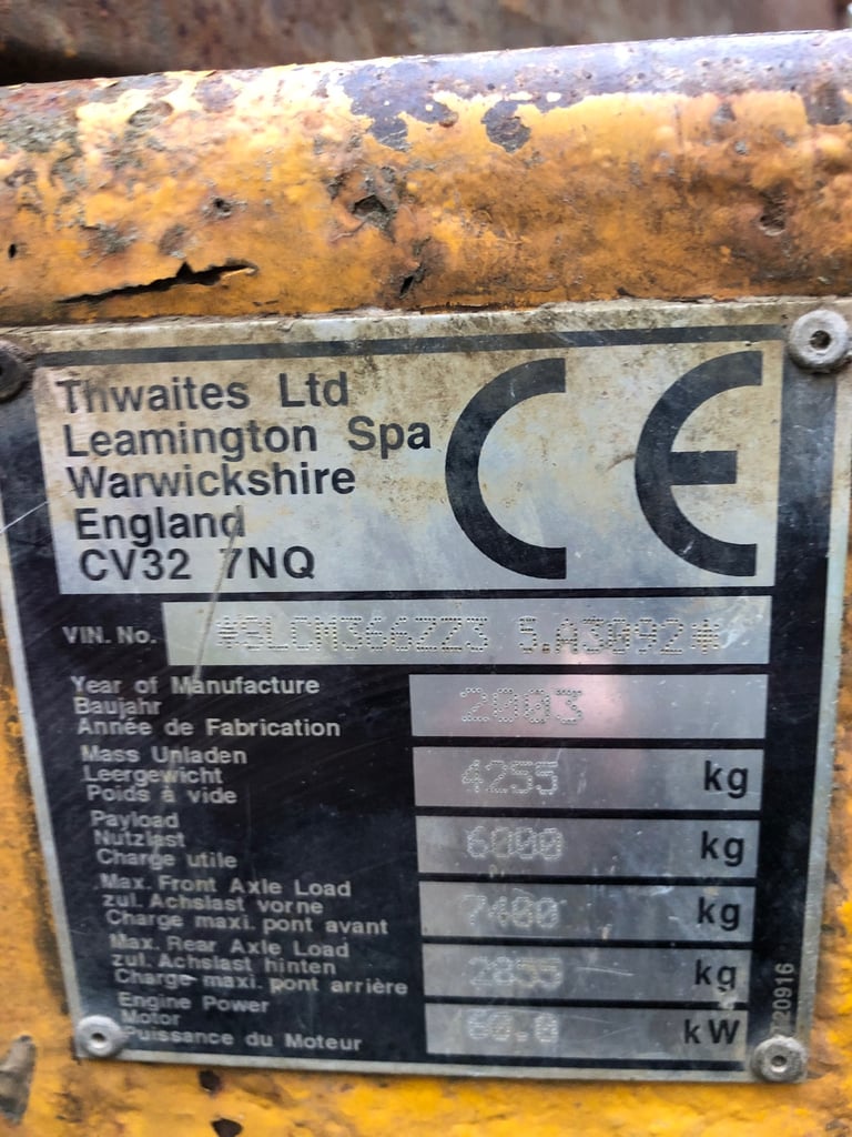 Thwaites 6 ton dumper