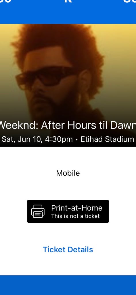 The weeknd Manchester 10th June ticket 