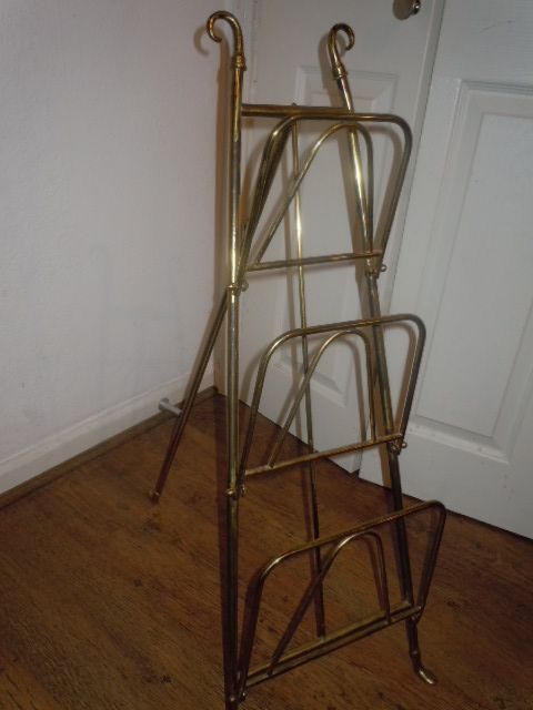 image for RARE ANTIQUE THREE TIER MAGAZINE BOOK RACK STAND 