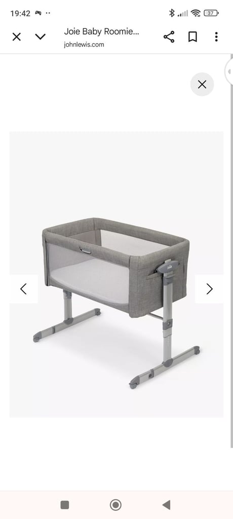Joie Roomie Glide Bedside Crib - Hazy Gray