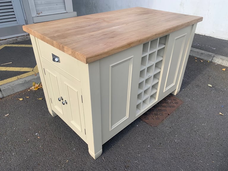 Neptune Freestanding Kitchen Island With Drawers Cupboards & Wine Rack 