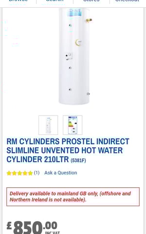 Water Cylinder Prostel Cylinder RM Cylinders Prostel (Dual Coil