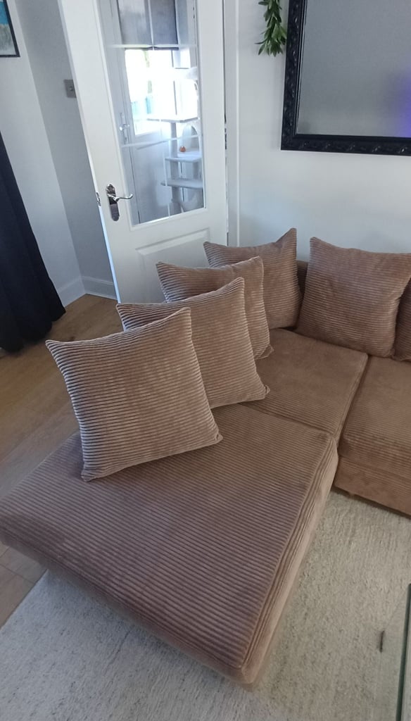 Corner sofa in camel colour, from clean smoke free home