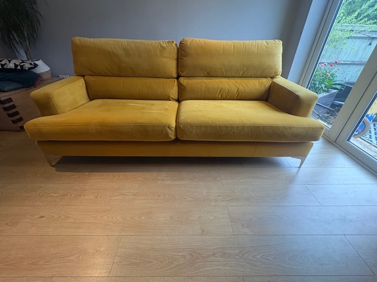 4 seater sofa mustard yellow 