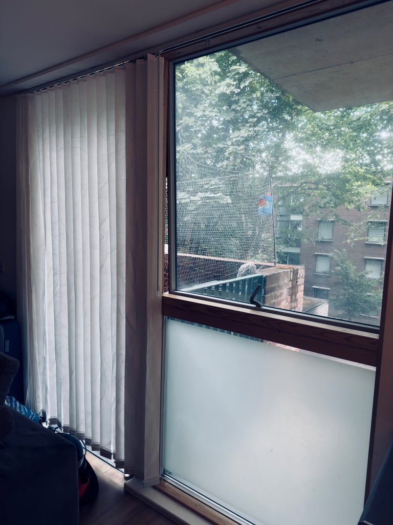 Large White Daylight Vertical Blinds 224cm width x 229cm drop cordless