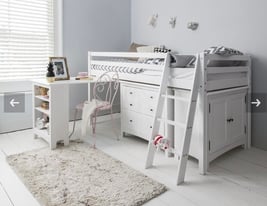 Mid Sleeper with drawers cupboard desk shelves etc