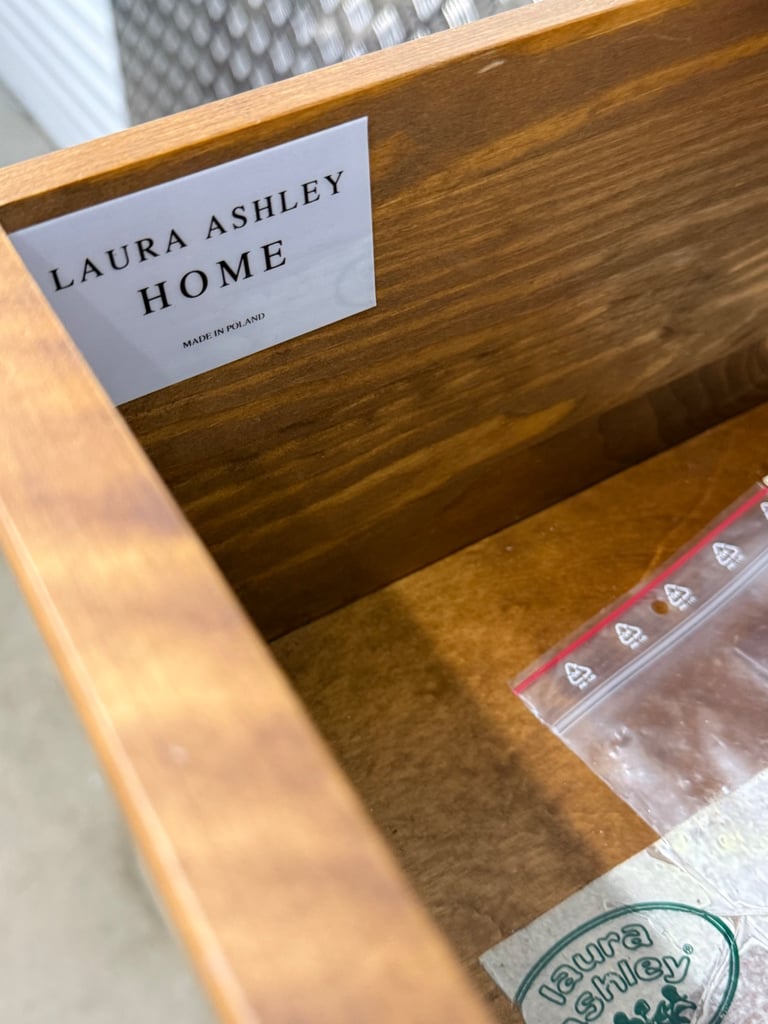 Laura Ashley Garrat Tallboy chest of drawers honey finish 