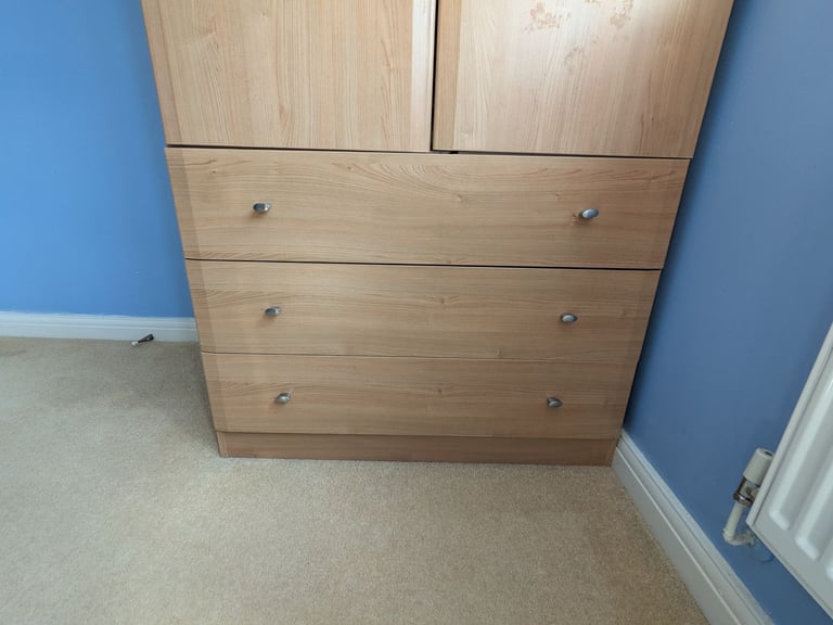 MFI Melbury Bedroom Furniture 6 piece ( Wardrobe, bridge unit, bookcase, cabinet)