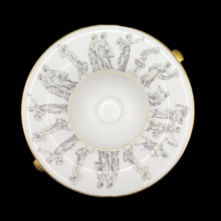 Bavarian German Vintage Eared Porcelain Bowl by Rudolf Wachter (1950s-1970s)