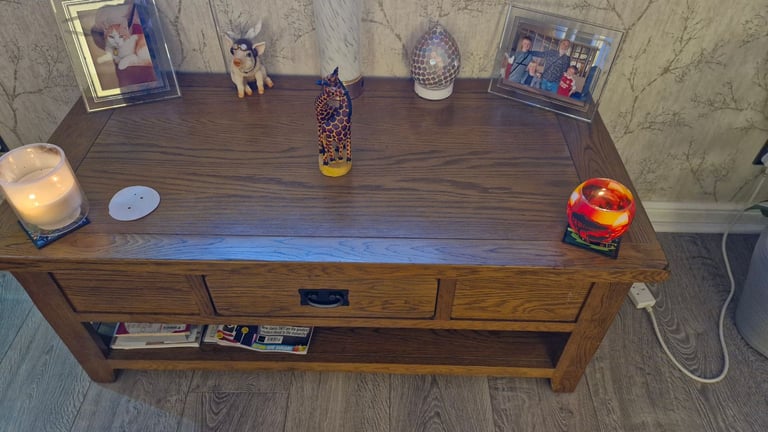 solid oak coffee table