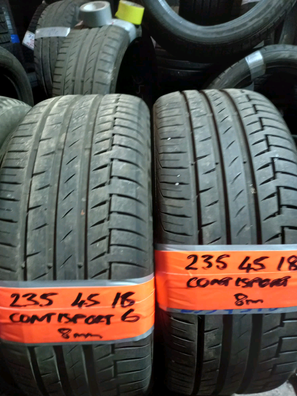 235 45 18s conti contact 6 7mm tread free fit&bal open 7 day