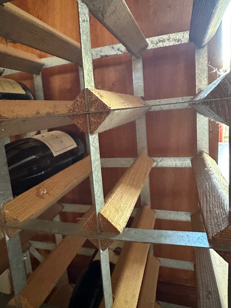 24 Bottle Pine Wood & Stainless Steel Wine Rack