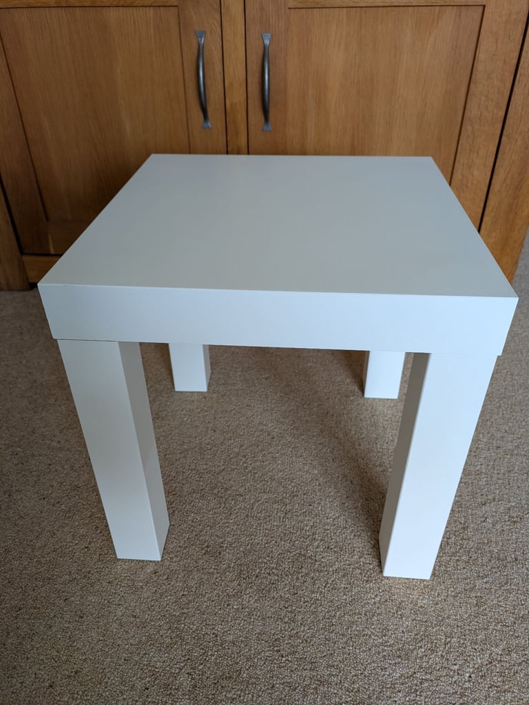 image for Small white square side table 
