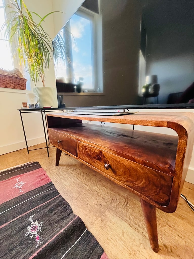 image for Retro Wooden TV Stand with Drawers - Great Condition!