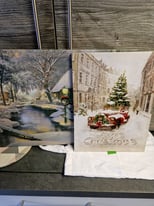2 Christmas canvases 