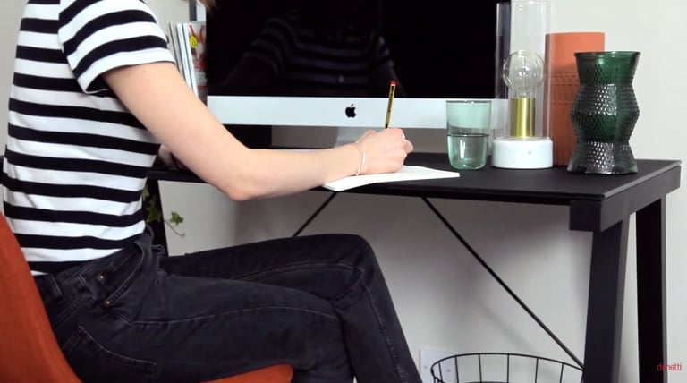 Danetti Cavour Black Glass Desk