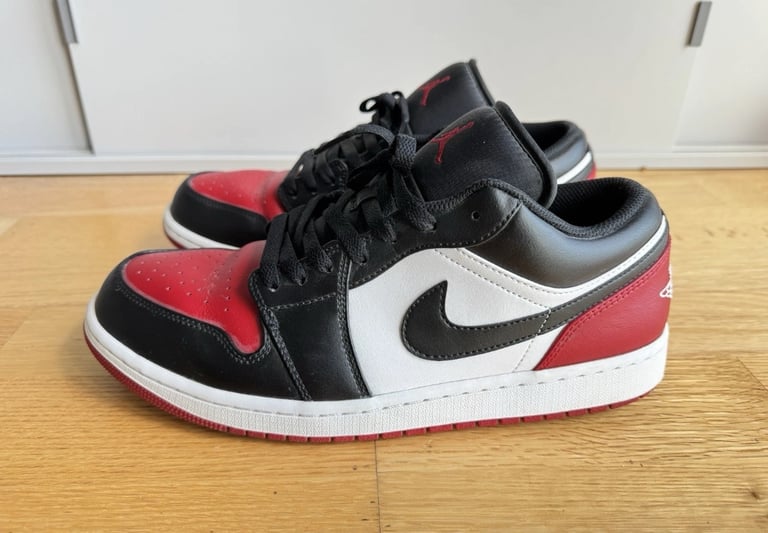 Nike Air Jordan 1 LOW Chicago Bred Toe White Black Red UK10