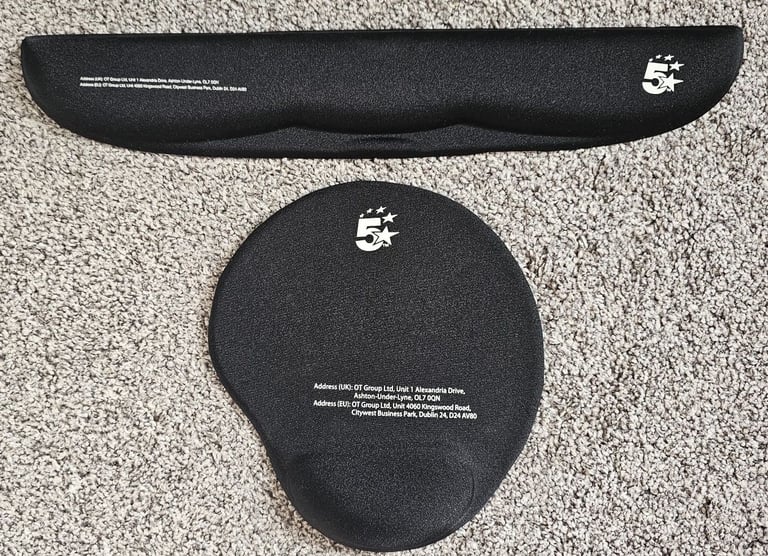 Ergonomic Keyboard with Gel Wrist Rest and Mouse Pad with Gel Wrist rest