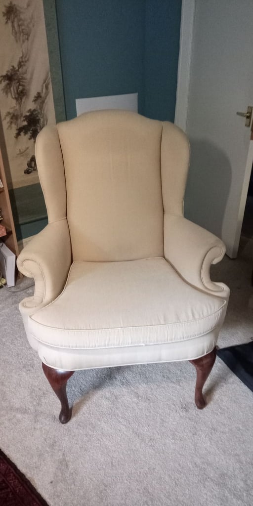 Queen Anne wingback chair