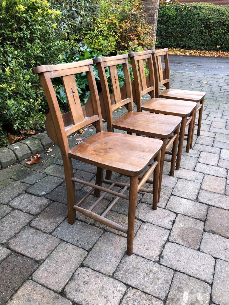 4 CHAPEL/ CHURCH CHAIRS WITH BOOK HOLDERS. More available. ALSO PEWS FOR SALE.