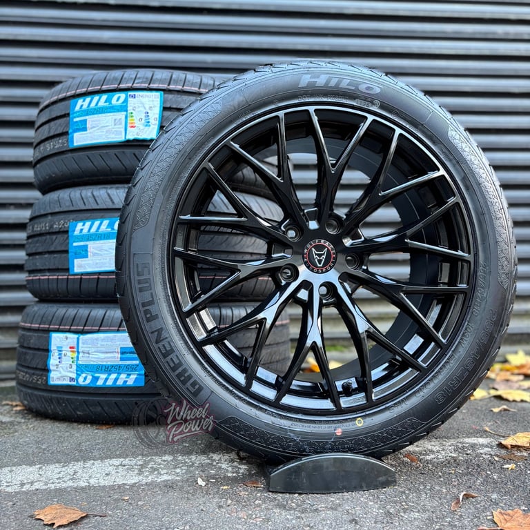 18” 5x120 VW Transporter T5 T6 Alloys New Gloss Black Load Rated Wheels Tyres