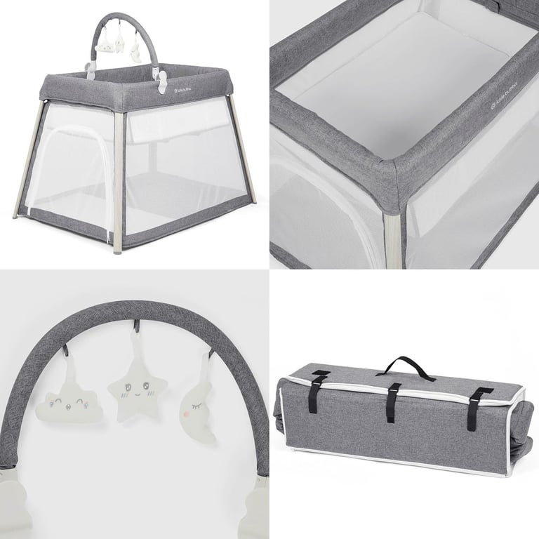 Ickle Bubba Scout 3-in-1 Travel Crib Cot & Playpen, Including Mattress & Toy Bar