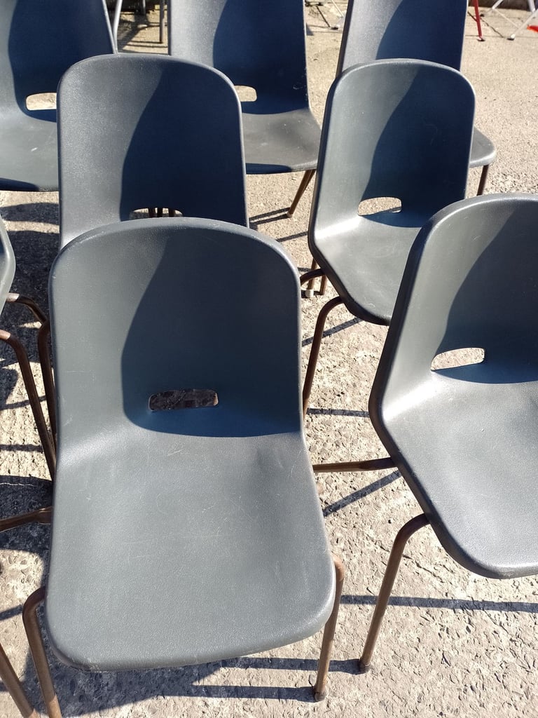 Black stacking chairs, Ref:18326 10 available @£10 each £10.00