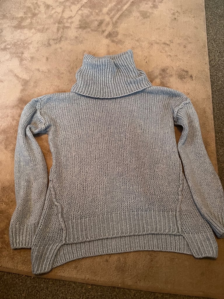 image for SIZE 12/14 LADIES ROLL NECK LIGHT BLUE JUMPER