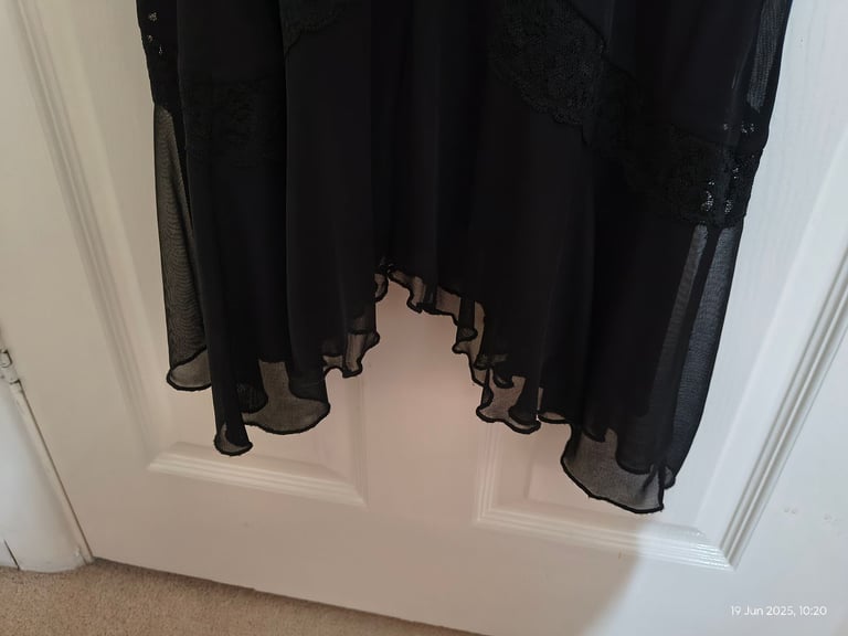 Black lacy lined dress- size 10