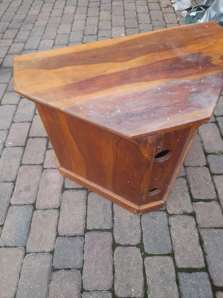 Heavy Spanish Style Solid Wood TV Cab With Wrought Iron 