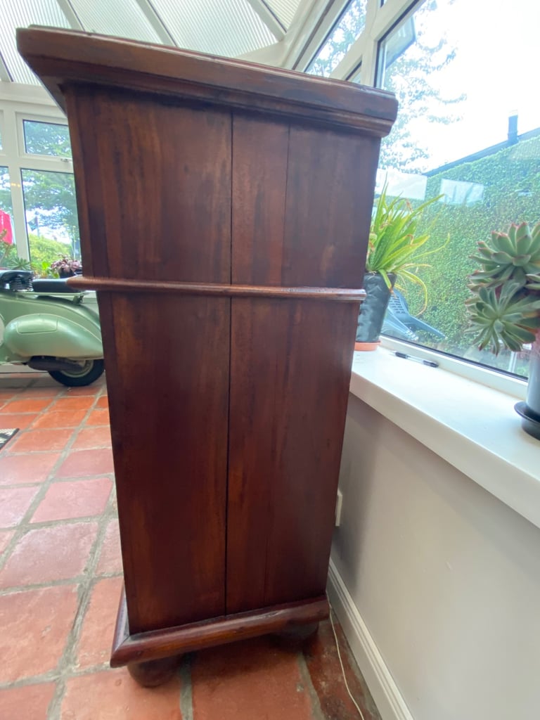Art deco style vintage solid mahogany chest of drawers 