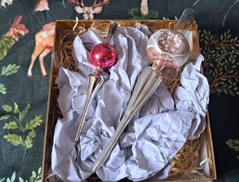 Vintage Christmas Glass Baubles. 