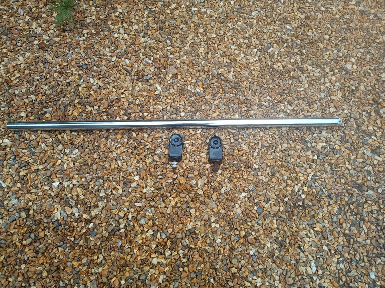 image for GENUINE AGA CHROME TOWEL RAIL WITH ENAMELLED SUPPORTS