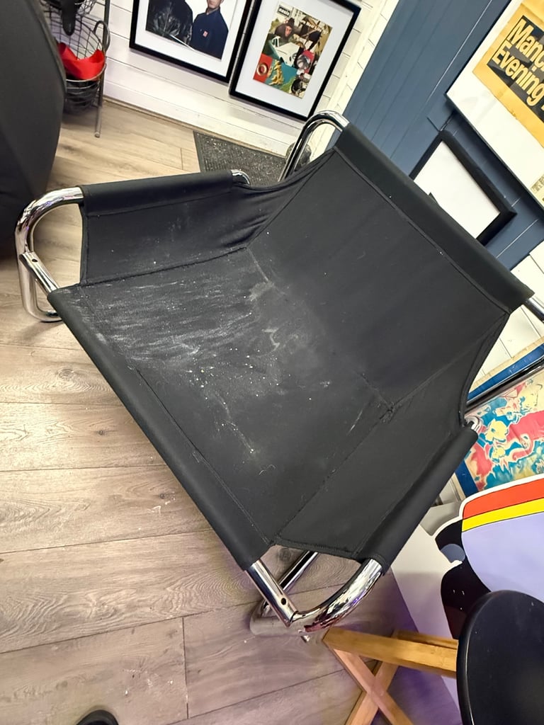 Extremely Rare Bauhaus black leather lounge chair by Johan Bertil Häggström